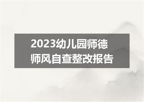 2023幼儿园师德师风自查整改报告