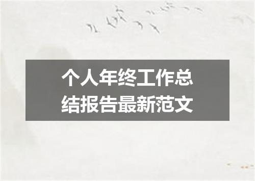个人年终工作总结报告最新范文