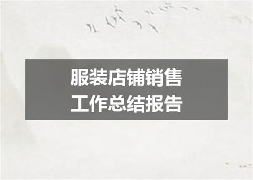 服装店铺销售工作总结报告