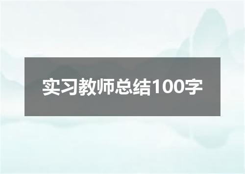 实习教师总结100字