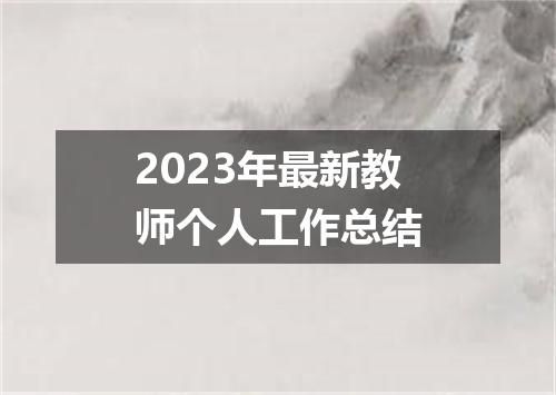 2023年最新教师个人工作总结