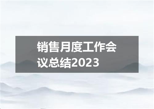 销售月度工作会议总结2023