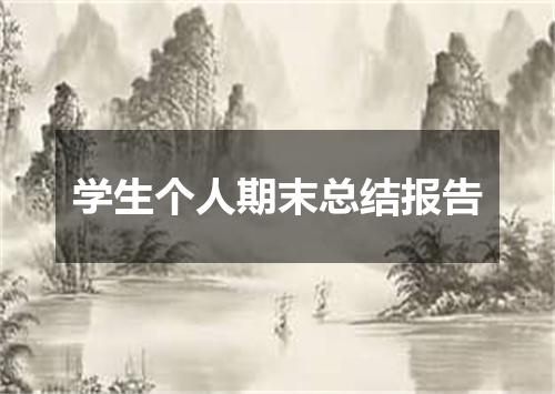 学生个人期末总结报告