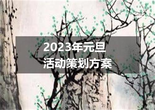2023年元旦活动策划方案