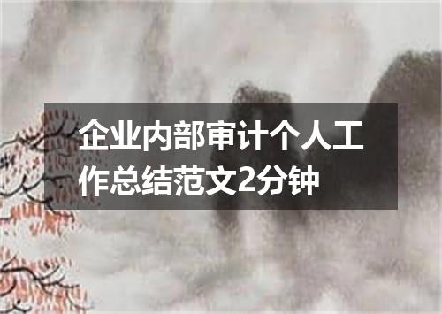 企业内部审计个人工作总结范文2分钟