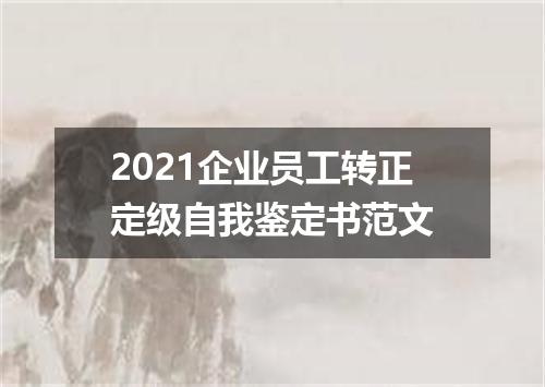2021企业员工转正定级自我鉴定书范文
