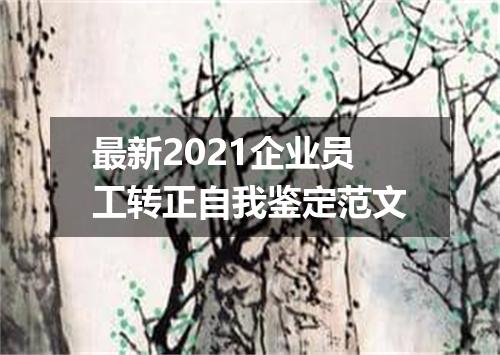 最新2021企业员工转正自我鉴定范文