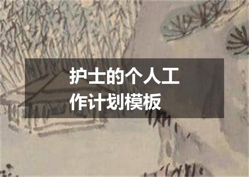 护士的个人工作计划模板