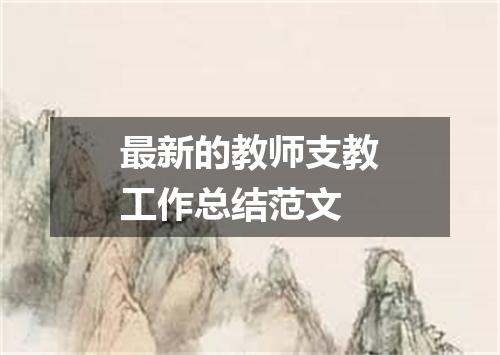 最新的教师支教工作总结范文