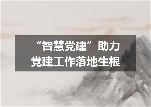 “智慧党建”助力党建工作落地生根