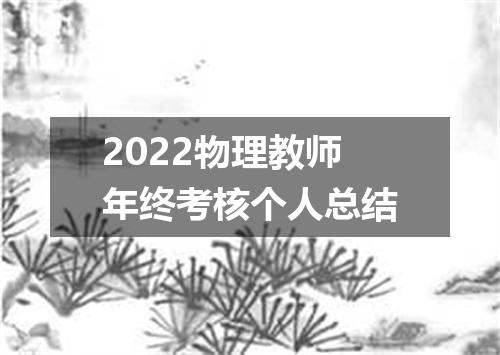 2022物理教师年终考核个人总结
