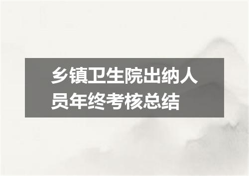 乡镇卫生院出纳人员年终考核总结