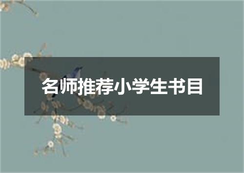 名师推荐小学生书目