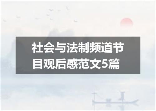 社会与法制频道节目观后感范文5篇