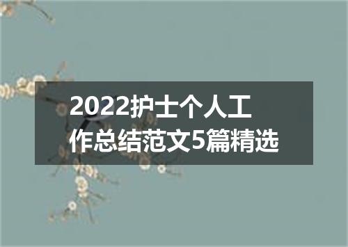 2022护士个人工作总结范文5篇精选