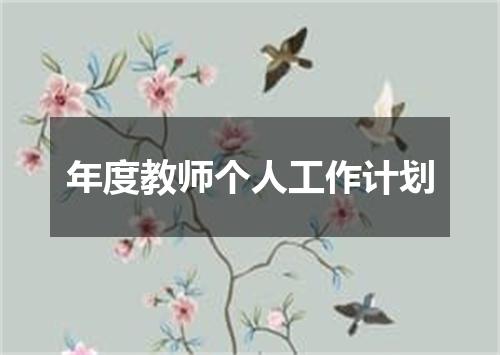 年度教师个人工作计划