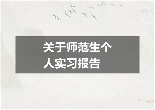 关于师范生个人实习报告