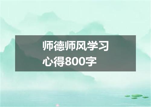 师德师风学习心得800字