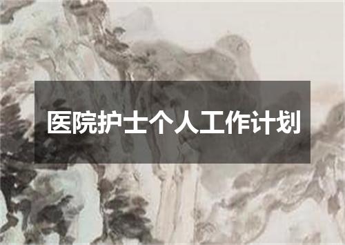 医院护士个人工作计划