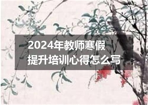 2024年教师寒假提升培训心得怎么写