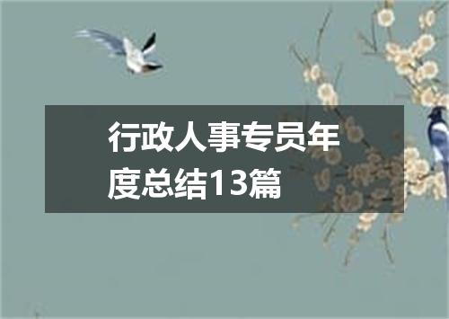 行政人事专员年度总结13篇