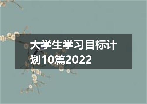 大学生学习目标计划10篇2022