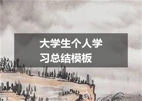 大学生个人学习总结模板