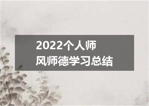 2022个人师风师德学习总结