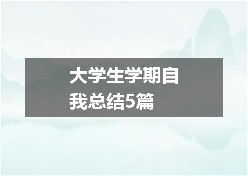 大学生学期自我总结5篇