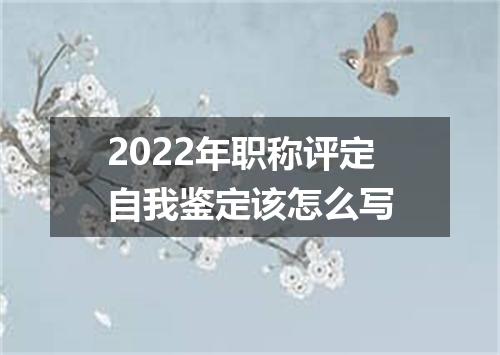 2022年职称评定自我鉴定该怎么写