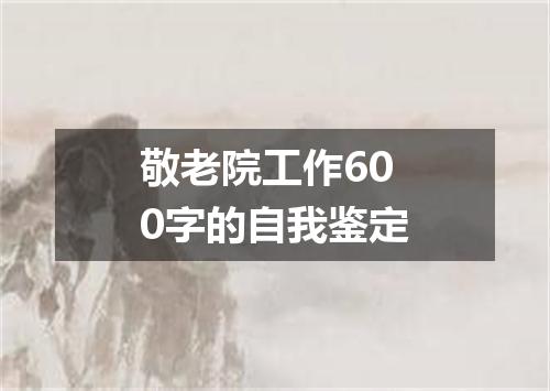 敬老院工作600字的自我鉴定
