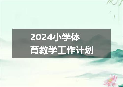 2024小学体育教学工作计划