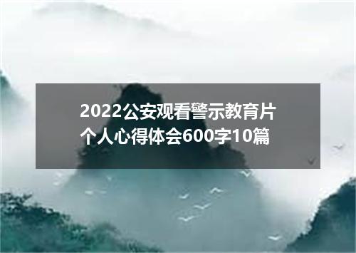 2022公安观看警示教育片个人心得体会600字10篇