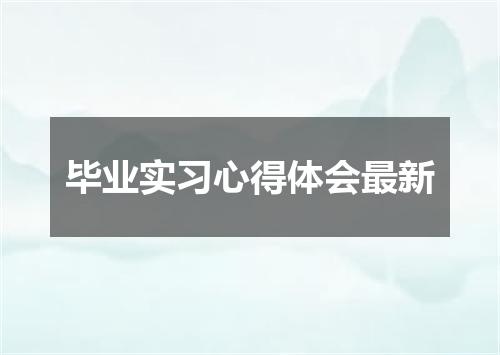 毕业实习心得体会最新
