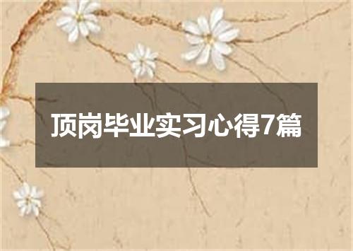 顶岗毕业实习心得7篇