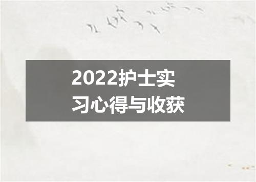 2022护士实习心得与收获