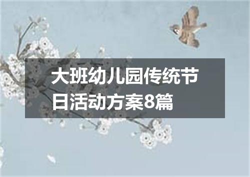 大班幼儿园传统节日活动方案8篇