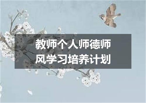 教师个人师德师风学习培养计划