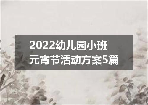 2022幼儿园小班元宵节活动方案5篇