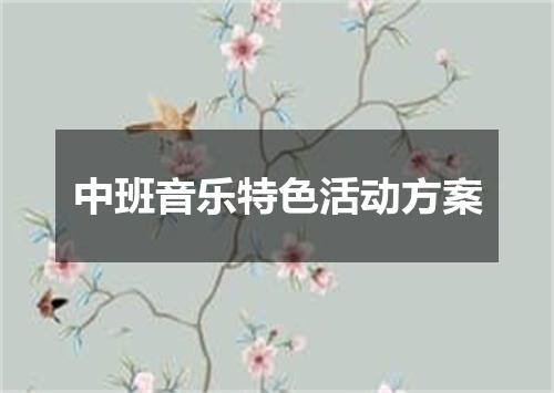 中班音乐特色活动方案