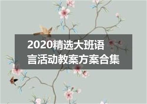 2020精选大班语言活动教案方案合集