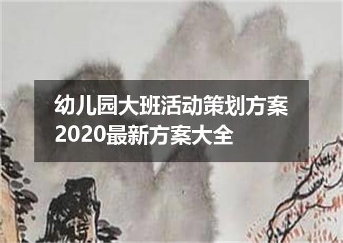 幼儿园大班活动策划方案2020最新方案大全