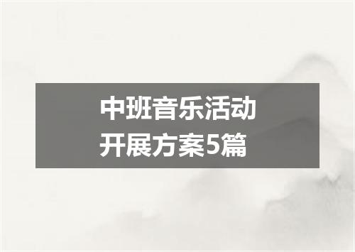 中班音乐活动开展方案5篇
