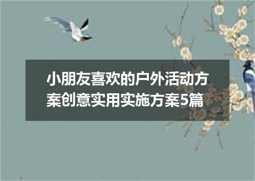 小朋友喜欢的户外活动方案创意实用实施方案5篇