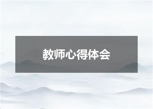 教师心得体会