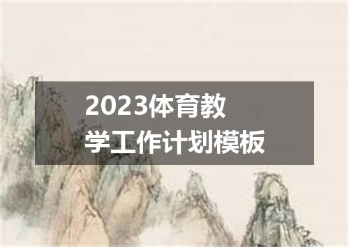 2023体育教学工作计划模板