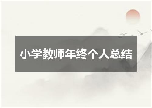 小学教师年终个人总结