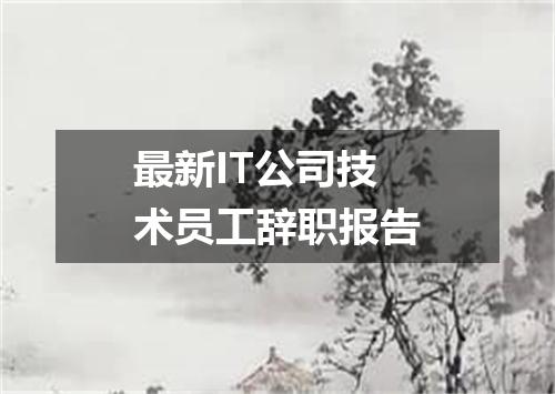 最新IT公司技术员工辞职报告