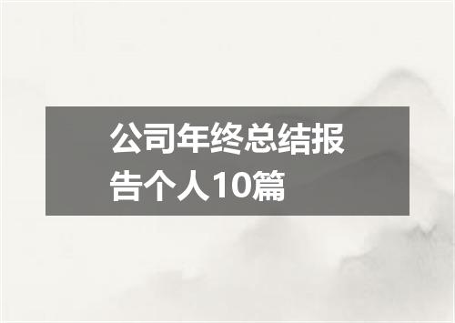 公司年终总结报告个人10篇