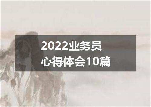 2022业务员心得体会10篇